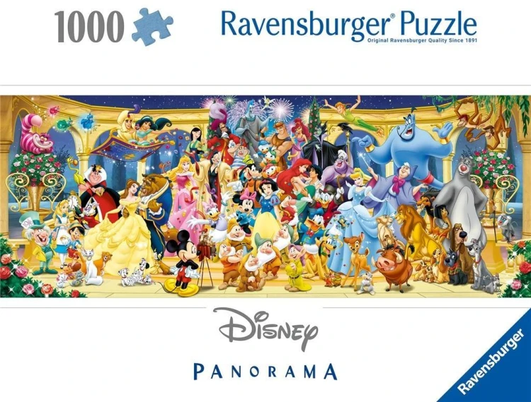 Puzzle 1000 Panorama Postacie Disney, Ravensburger