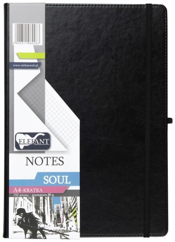 Notes A4 Soul kratka czarny, Elefant