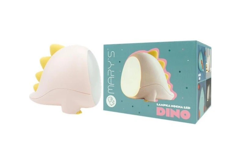 Lampka nocna LED dino różowy, Mary's
