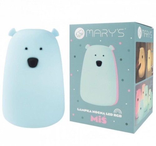 Lampka nocna LED Miś niebieski duży, Mary's