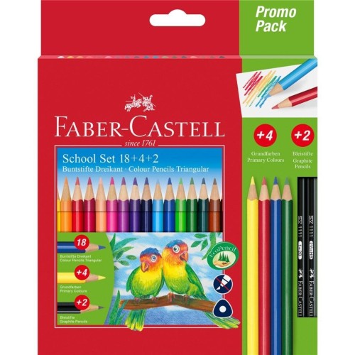 Kredki ołówkowe 18kol+4kol+2ołówki FABER CASTELL