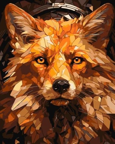 Malowanie po numerach - Czerwony lis 40x50cm, Qbee