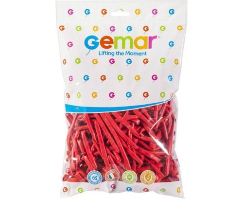 Balony Gemar rurki włoskie czerwone 5cm 100szt