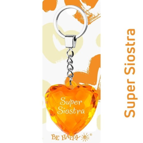 Brelok serce Super Siostra, Be-Happy Gifts