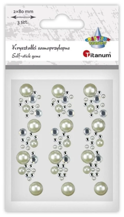 Kryształki samoprzylepne na pasku 3szt, Titanum