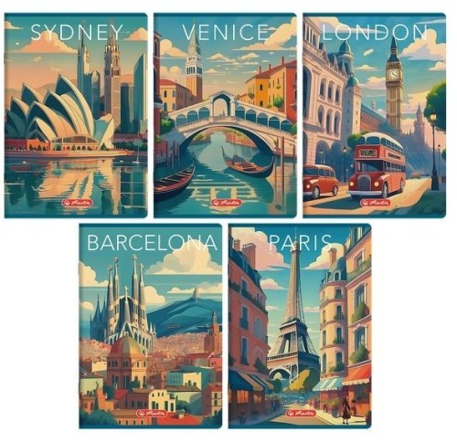 Zeszyt A5/60K linia z margines Retro City (10szt)