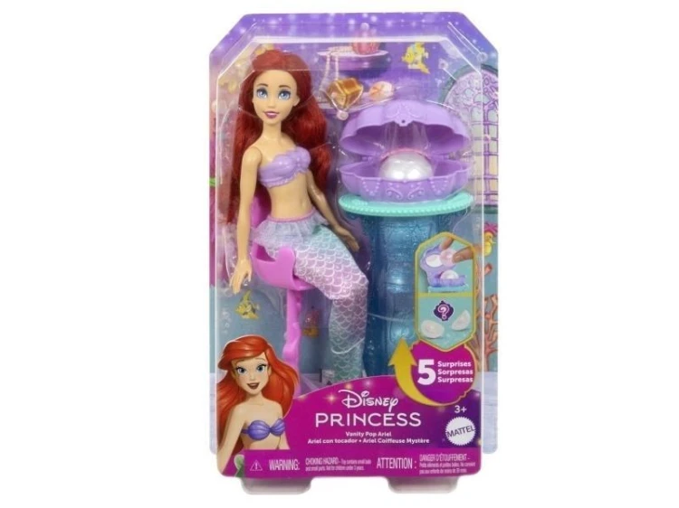Disney Princess Ariel z perłową toaletką, Mattel
