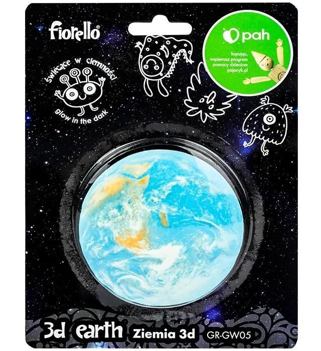 Naklejka fluorescencyjna 3D Ziemia 8,5cm, Fiorello