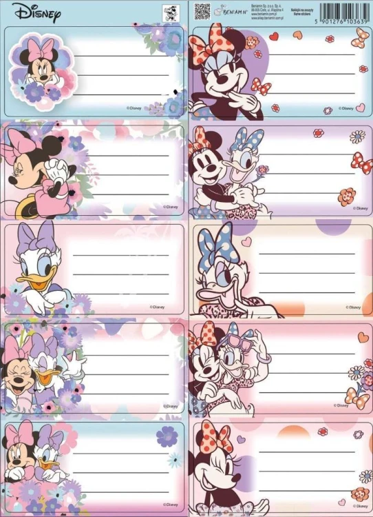 Naklejki na zeszyty pasek Minnie mouse, Beniamin