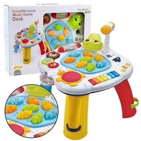 Stolik interaktywny pianinko i bębenek, Leantoys