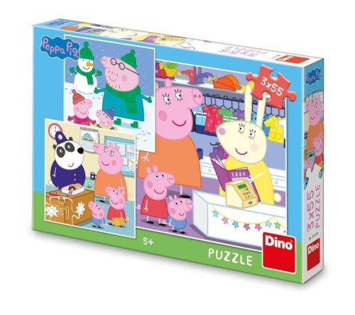 Puzzle Świnka Peppa 3x55el, Dino Toys