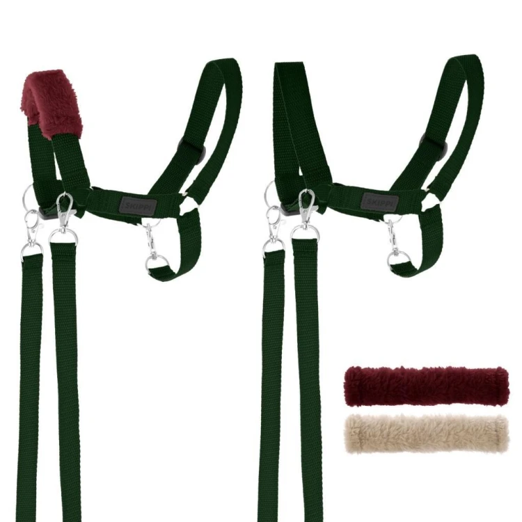 Kantar dla Hobby Horse wodze + futerka zielony