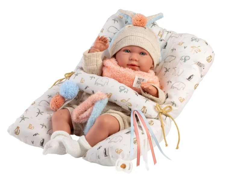 Lalka bobas Mimi płacząca z poduszką 42cm, Llorens