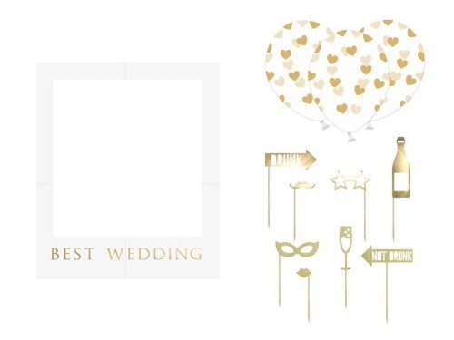 Zestaw z ramką selfie Best Wedding