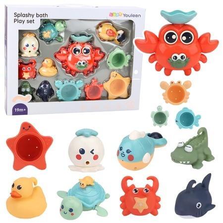 Zestaw zabawek do kąpieli 12el, Leantoys