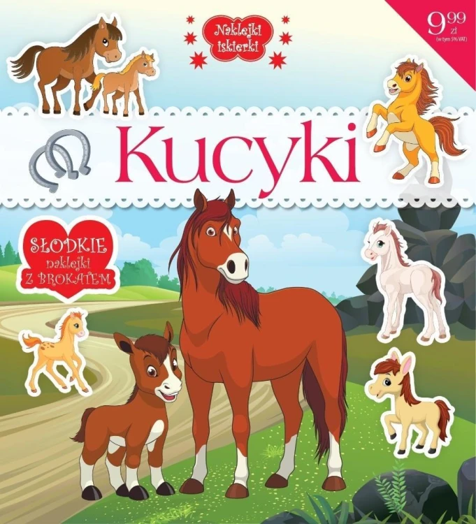 Naklejki iskierki z brokatem. Kucyki