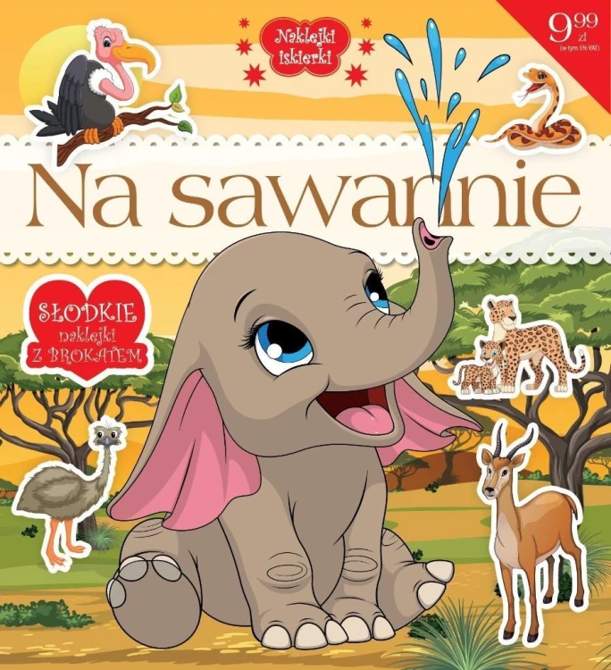 Naklejki iskierki z brokatem. Na sawannie