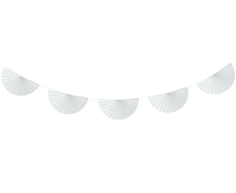 Girlanda papierowa W&C Wachlarze biała 300cm