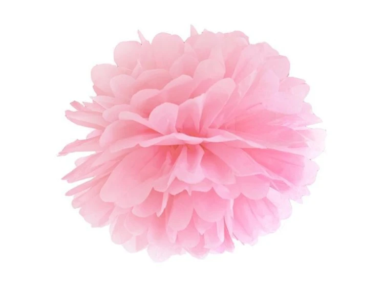 Pompon bibułowy rózowy 35cm