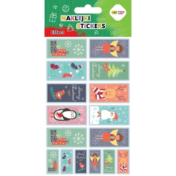 Naklejki Xmas stamp 10x20cm HAPPY COLOR