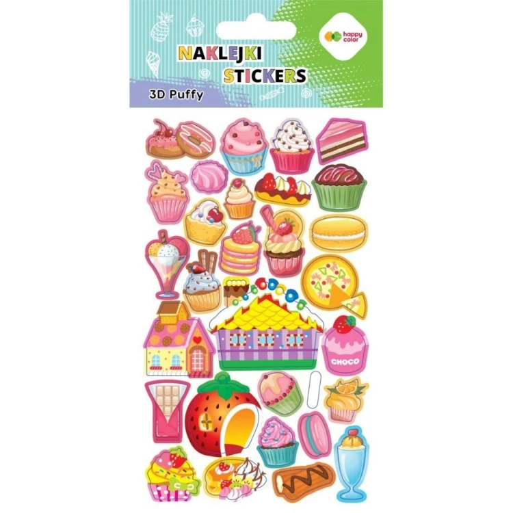 Naklejki 3D Puffy Sweets 10x20cm HAPPY COLOR, GDD