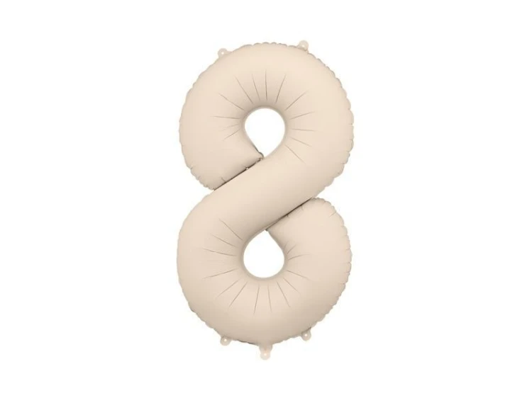 Balon foliowy cyfra 8 86cm jasny beż
