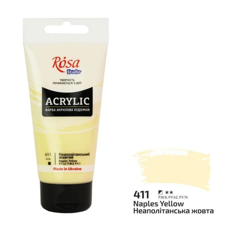Farba akrylowa naples yellow 411 75ml, Rosa