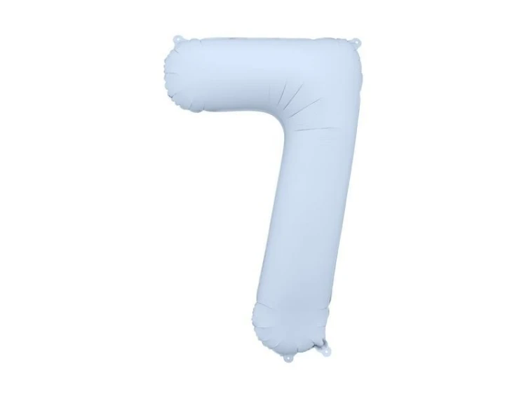 Balon foliowy cyfra 7 86cm mglisty niebieski