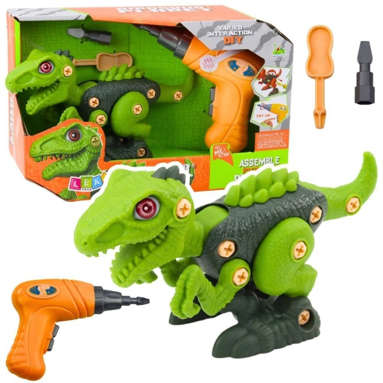 Dinozaur do skręcania zielony, Leantoys