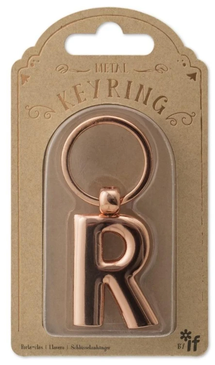 Metalowy brelok do kluczy litera R Keyring, IF