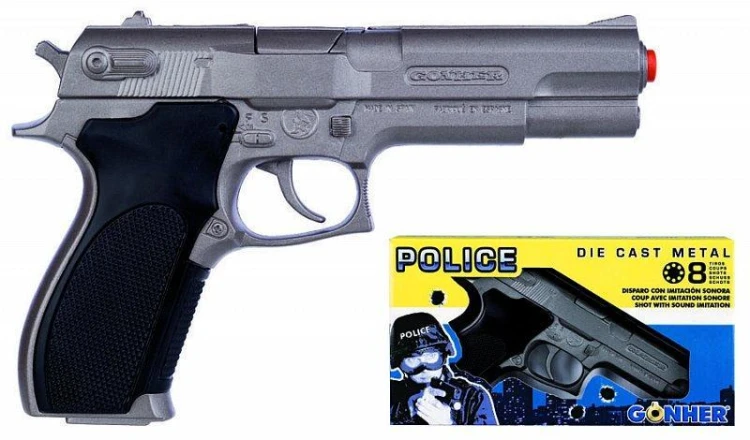 Metalowy pistolet policyjny 8 naboi, Gonher
