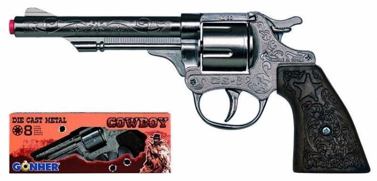 Metalowy rewolwer kowbojski 8 naboi, Gonher