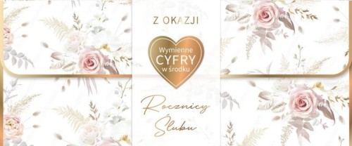 Karnet Rocznica Ślubu wymienne cyfry