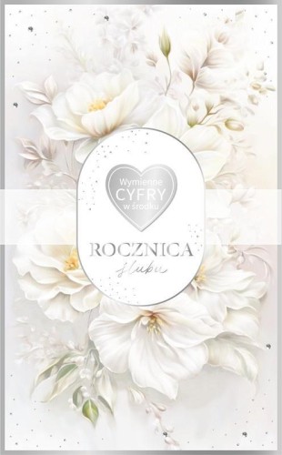 Karnet Rocznica Ślubu wymienne cyfry