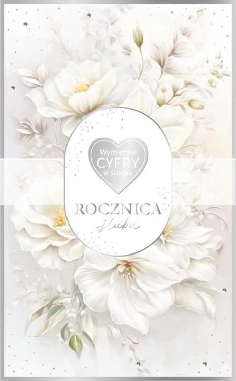 Karnet Rocznica Ślubu wymienne cyfry