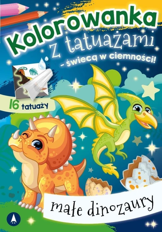 Kolorowanka z tatuażami Małe dinozaury