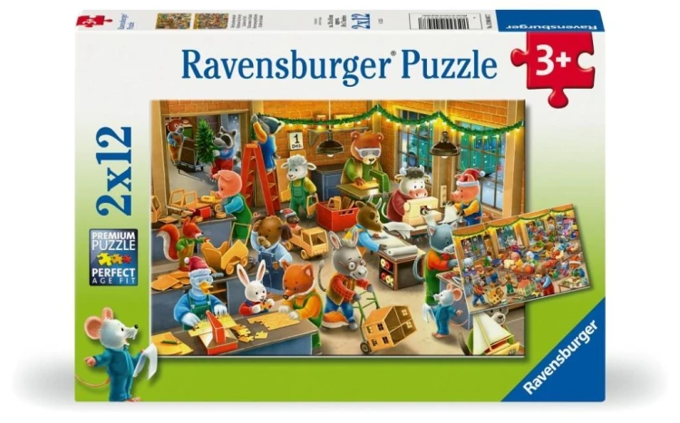 Puzzle dla dzieci 2D: Warsztat świąteczny 2x12el