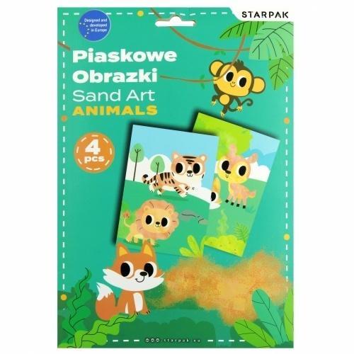 Piaskowe obrazki arkuszy z kolorowankami 4szt