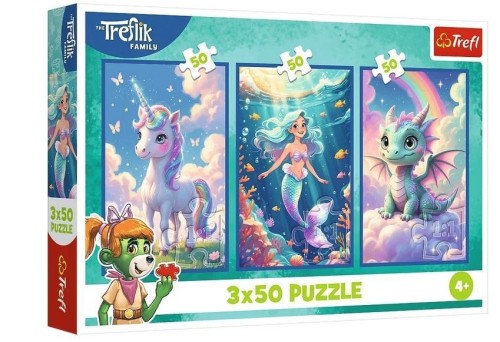 Puzzle 3x50 Razem w kolorowym świecie TREFL, Trefl