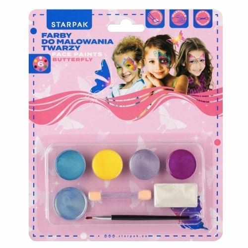 Farby do malowania twarzy Motyl 6 kolorów, STARPAK