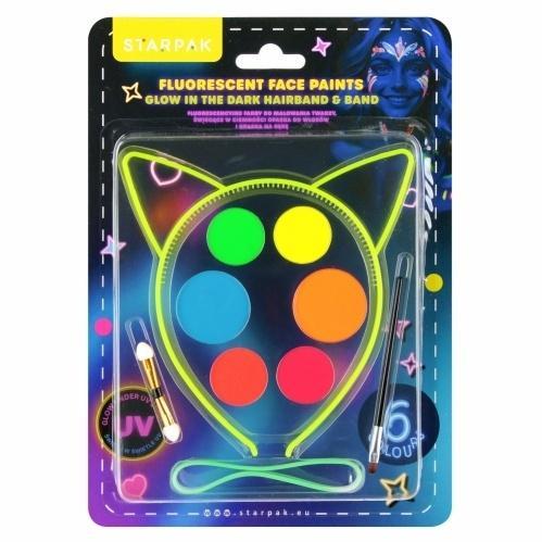 Farby do malowania twarzy fluo 6 kolorów, STARPAK