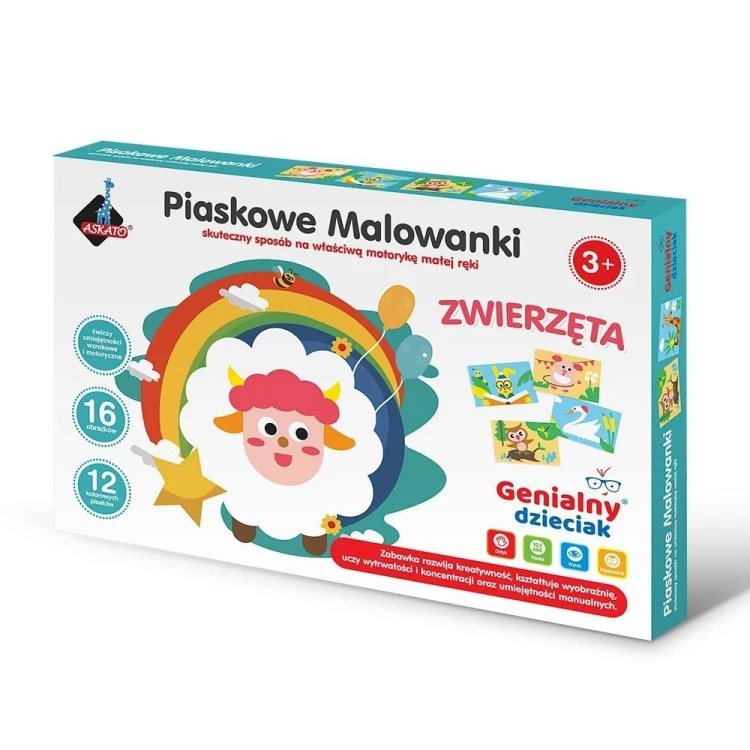 Genialny dzieciak. Piaskowa wyklejanka zwierzątka