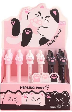 Długopis żelowy Cat Paw 0,5mm nieb (36szt), Cresco