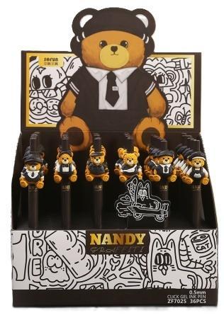 Długopis żelowy Bear 0,5mm nieb (36szt), Cresco