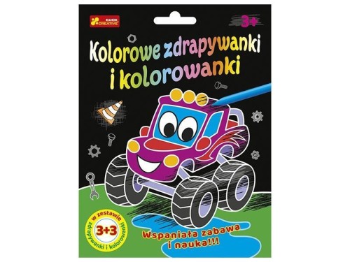 Zdrapywanki&kolorowanki Autka i dinuś 3+3