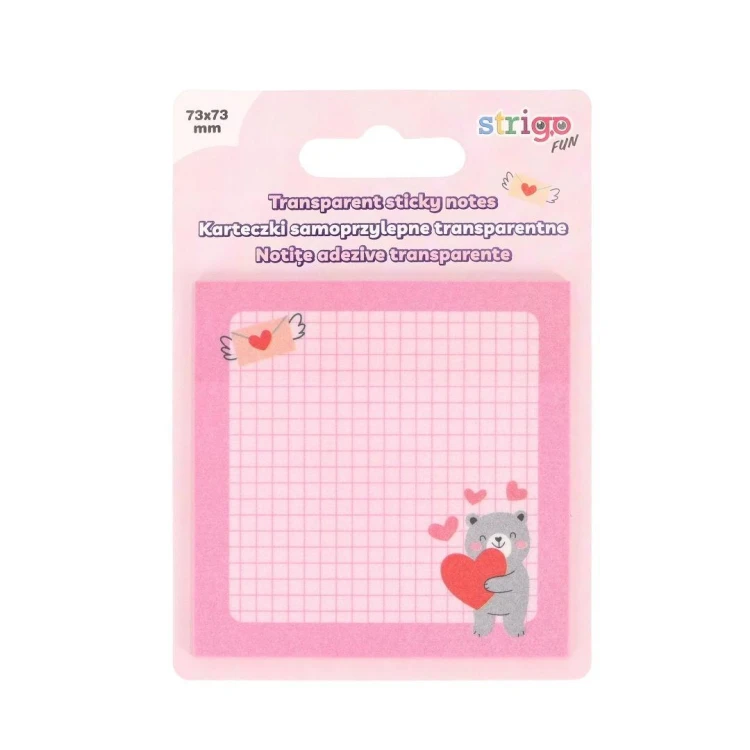 Karteczki samoprzylepne 73x73mm 50K różowe, Strigo