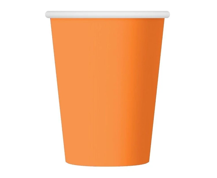 Kubeczki papierowe pomarańczowe 250ml 6szt