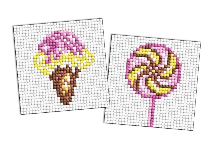 Diamentowa mozaika na magnes - LOL Lody 9x9cm
