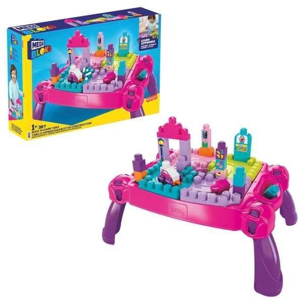 Mega Bloks Stolik z klockami Buduj i ucz się róż