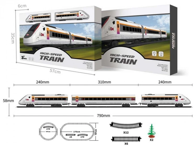 Zestaw z pociągiem Speed train 79x6cm, Madej